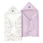 GRSSDER Baby Hooded Towel 2 Pack for Newborn, Super Soft Bath Towels with Original Design, Ultra Absorbent Knit Terry, Large Toddler Towels with Hood for Girls, Shower Gifts for Infant, 34"x 34"