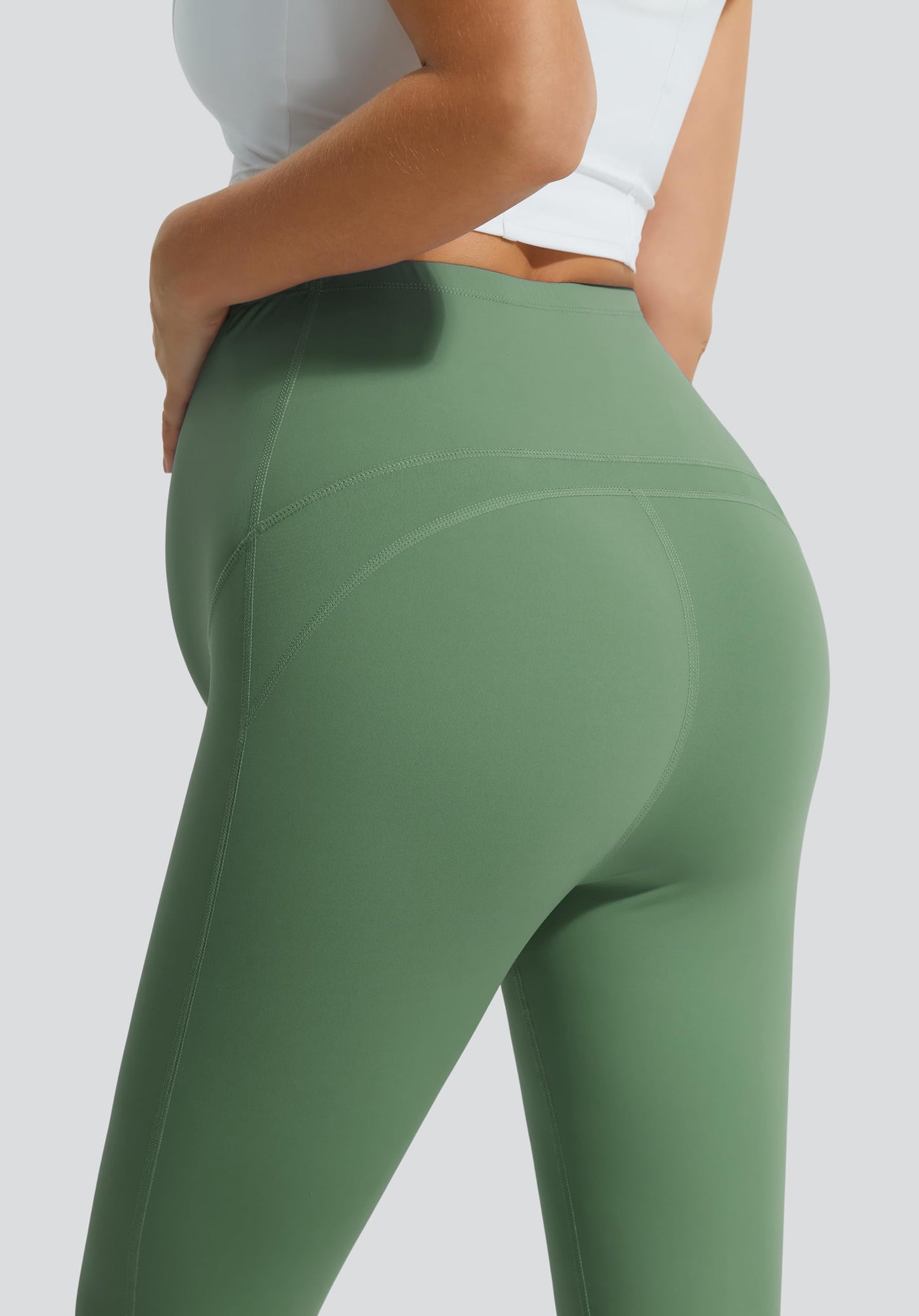 JOYSPELS Smooth Feeling Maternity Leggings Over The Belly with Pockets Workout Pregnancy Leggings