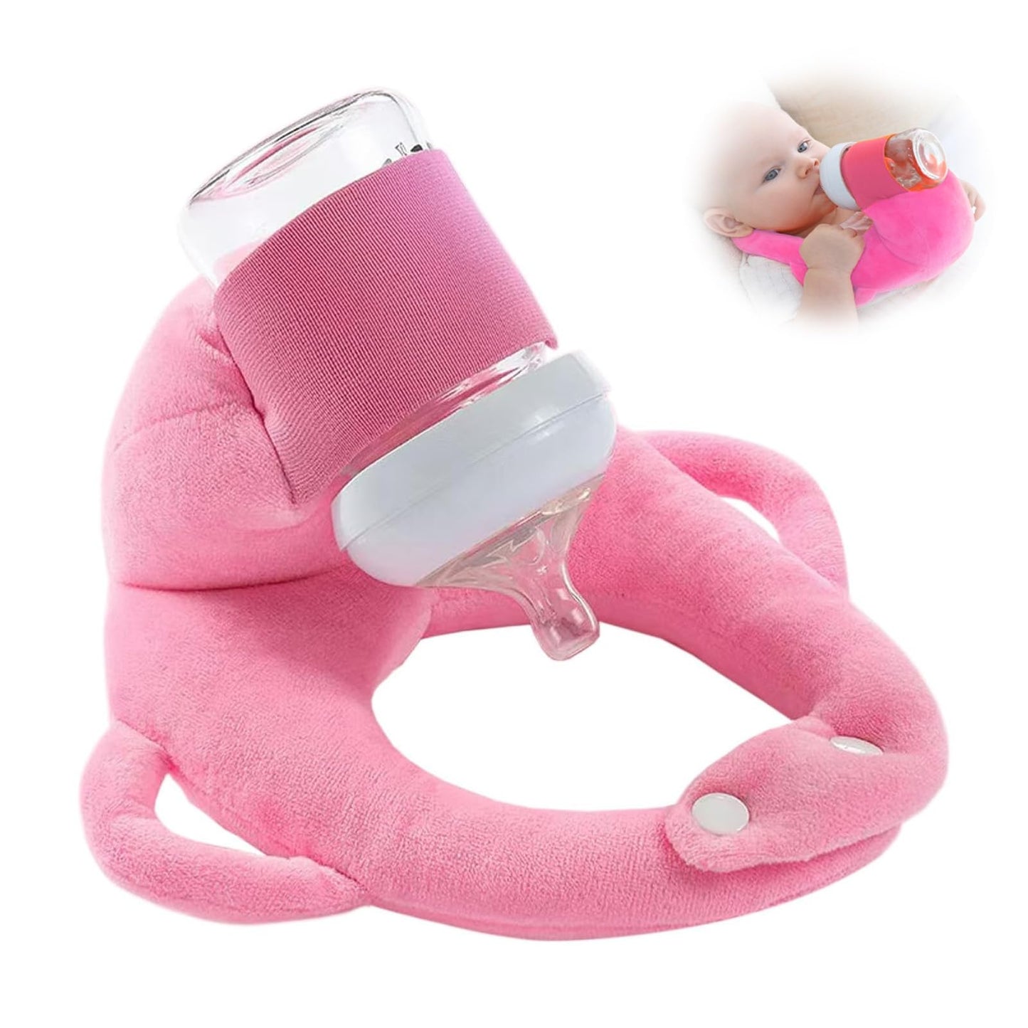 Baby Bottle Holder,Self Feeding Support Pad for Hands Free Bottle Feeding,Drying Rack Bottle (Grey)