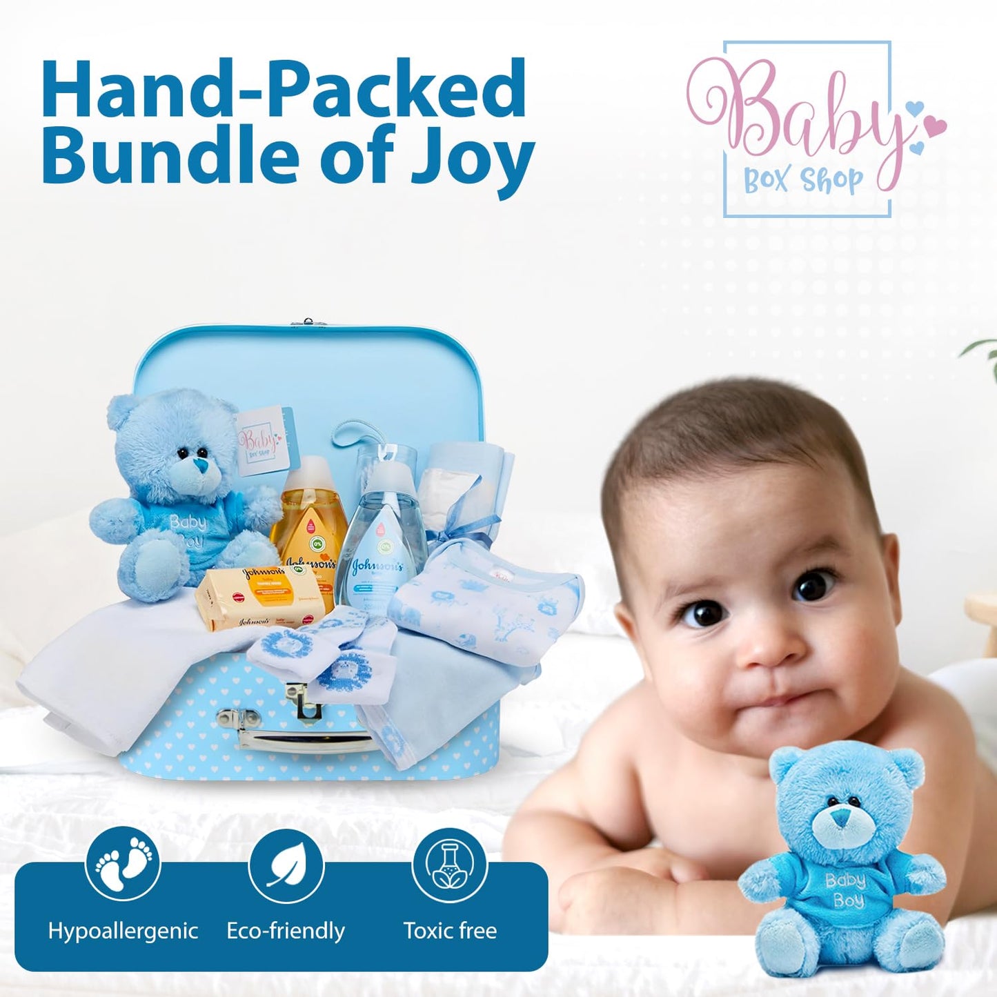 Baby Box Shop Baby Shower Gifts for Girl, Newborn Essentials in a Pink Baby Girl Hamper for New Born