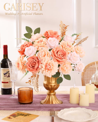 Artificial Flowers Combo for DIY Wedding Bouquets Combo Centerpieces Arrangements Party Bridal Baby Shower Home Decorations-Blush Pink