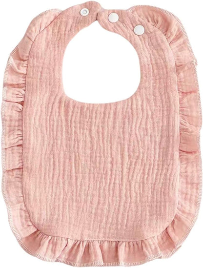 PandaEar 4 Pack Muslin Baby Bibs, Absorbent Bandana Drool Bibs for Girls, Soft Cotton Adjustable Teething & Feeding Bib for Newborns & Toddlers