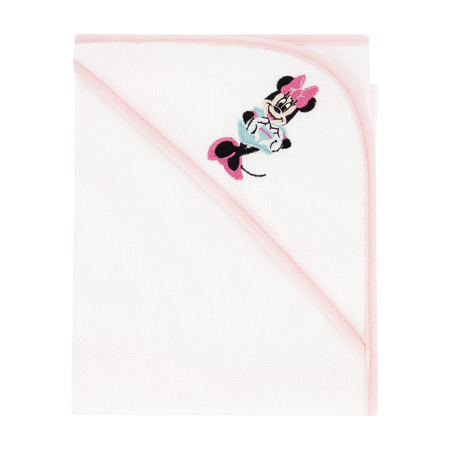 Disney Cudlie Baby Girl Minnie Mouse 2 Pack Rolled/Carded Hooded Towels in Happy Dots Print