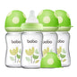 YOHKOH Natural Glass Baby Bottle with Natural Response Nipple, Newborn Anti-Colic Baby Bottles, Wide Neck Mushroom Cap Baby Bottle, Clear (8.8ounce (Pack of 4), Multicolour1)