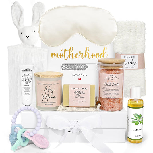 New Mom Gifts, 11PCS New Mom Care Package After Baby, Baby Shower Gifts for Mommy To Be, Gift For Expecting Mother, Pregnancy Gift Basket Essentials, First Time Mothers Day Birthday Gifts for Women
