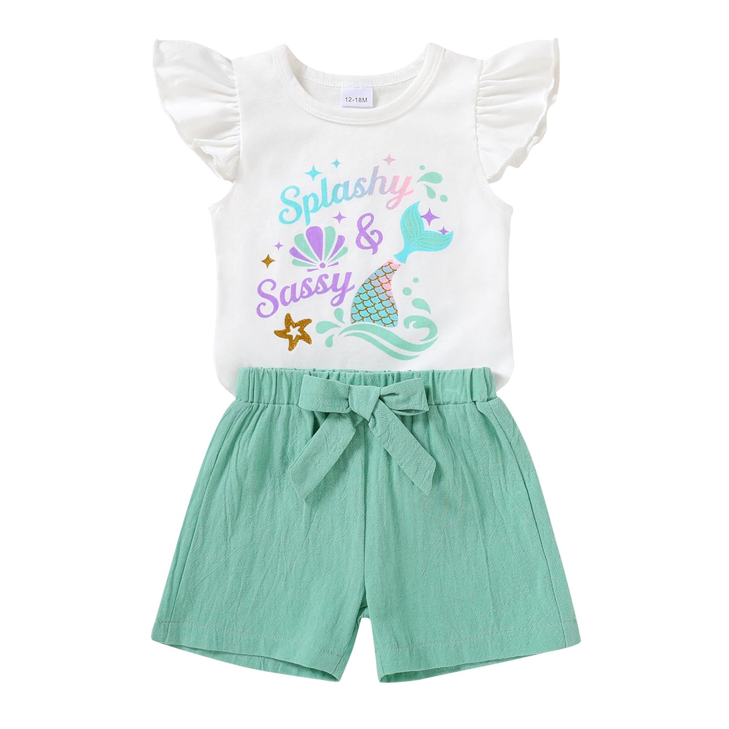YOUNGER TREE Toddler Baby Girls Clothes Sunflower T-shirt + Bowknot Shorts with Cute Summer Girl Clothes Set
