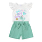 YOUNGER TREE Toddler Baby Girls Clothes Sunflower T-shirt + Bowknot Shorts with Cute Summer Girl Clothes Set