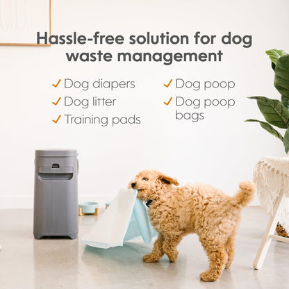 Pail | Dog Waste Disposal System for Outdoor and Indoor Odor Control | Dog Poop Trash can | Includes 1 Square Refill Bag That Lasts up to 2 Months