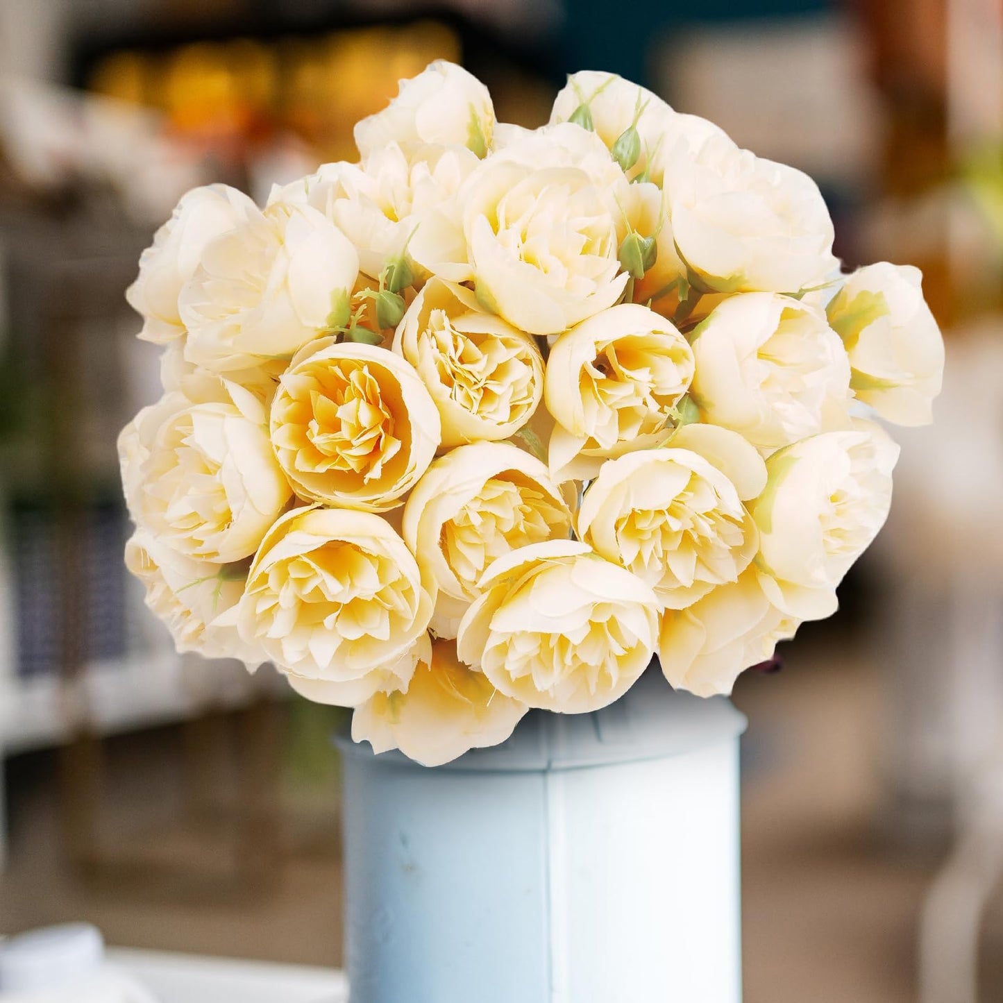 9 Bunches 27 Pcs Yellow Ranunculus Artificial Flowers, Faux Silk Mini Wedding Filler Flowers, DIY Flower Bouquet for Centerpieces, Bridal Shower Decorations, Arrangements & Home Decor(Yellow)