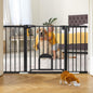 Babelio Upgraded Baby Gate with Cat Door, 29-43" Auto Close Durable Dog Gate for Stairs, Doorways and House, Easy Walk Thru Safety Gate with Pet Door Includes 4 Wall Cups, Black
