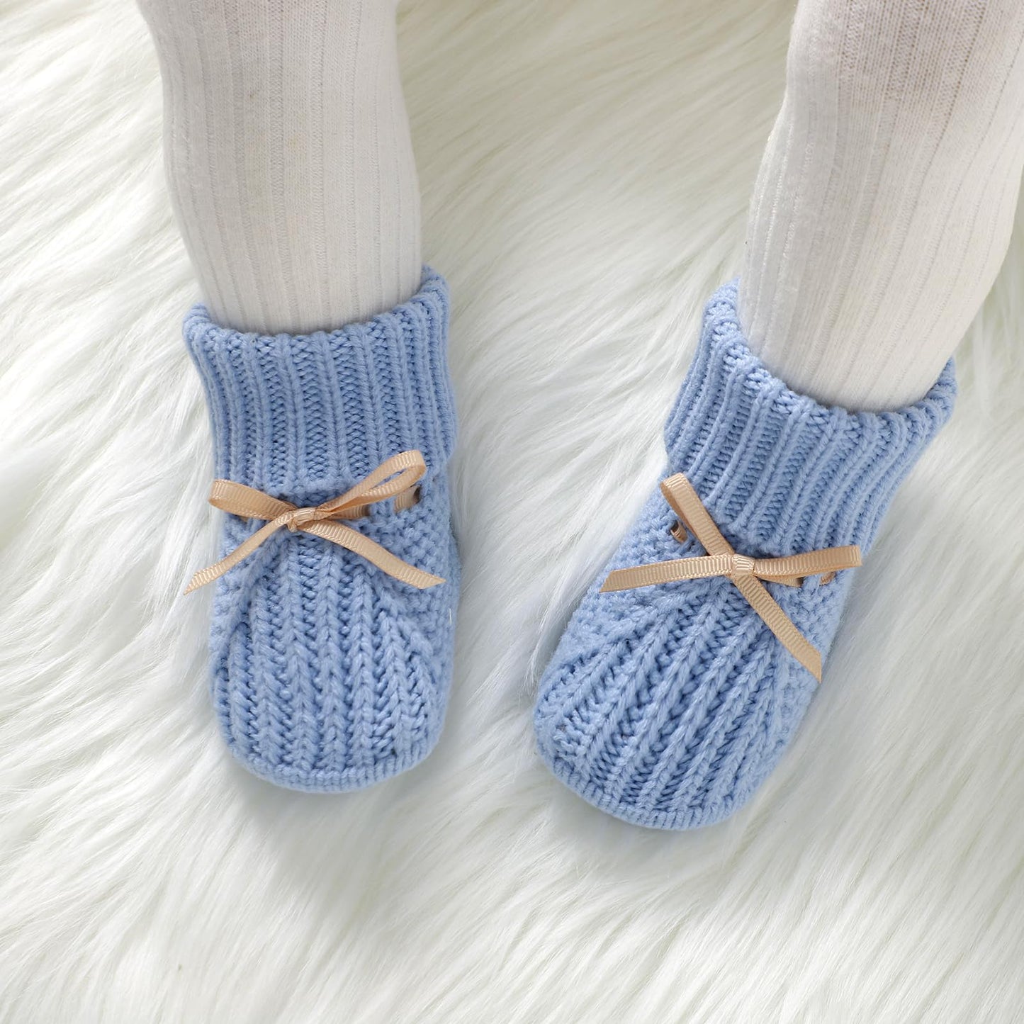 mimixiong Baby Booties Newborn Infant Sock Shoes Hand Knitting Crochet Boy and Girl Cozy Shoes