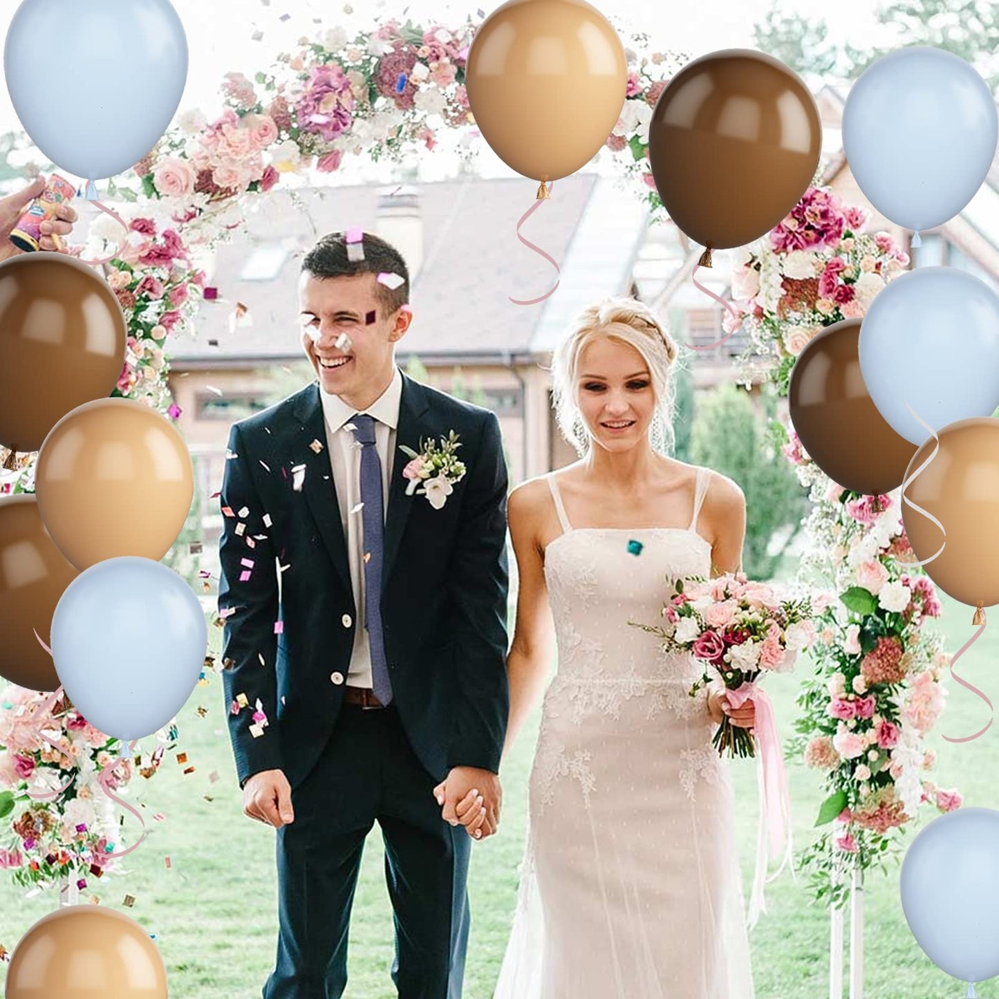 Beige Balloons, 60 PCS 12 Inch Cream Nude Sand White Clear Latex Birthday Balloons for Birthday Baby Shower Wedding Party Decorations