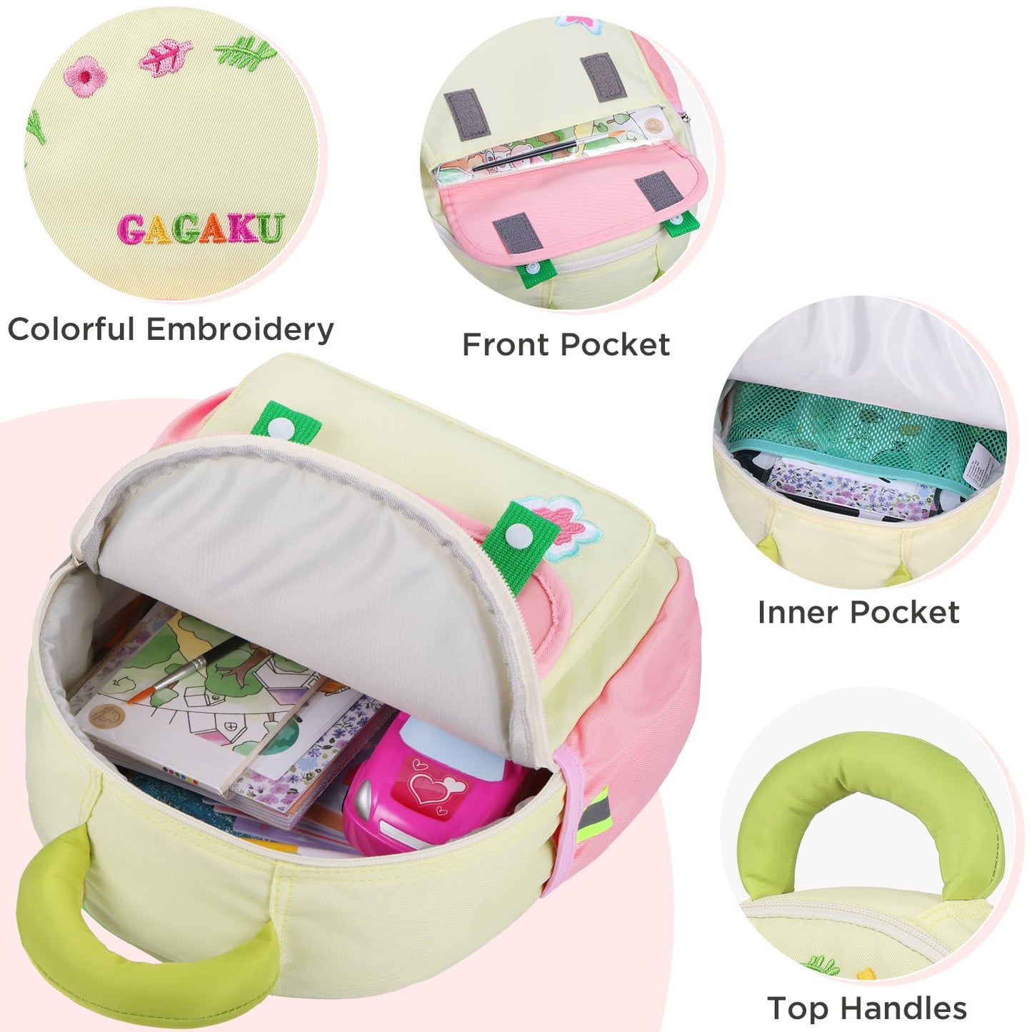 GAGAKU Toddler Backpack with Leash - Mini Kids Backpacks for Girls 2-5 Years Child Safety Backpack 3D Cartoon Animal Anti-Lost Preschool Backpack - Pink