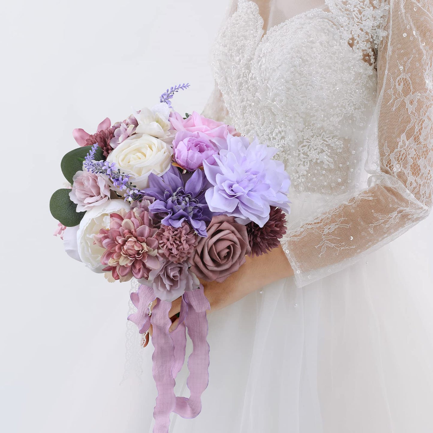 Artificial Flowers Combo for DIY Wedding Bouquets Combo Centerpieces Arrangements Party Bridal Baby Shower Home Decorations-Blush Pink