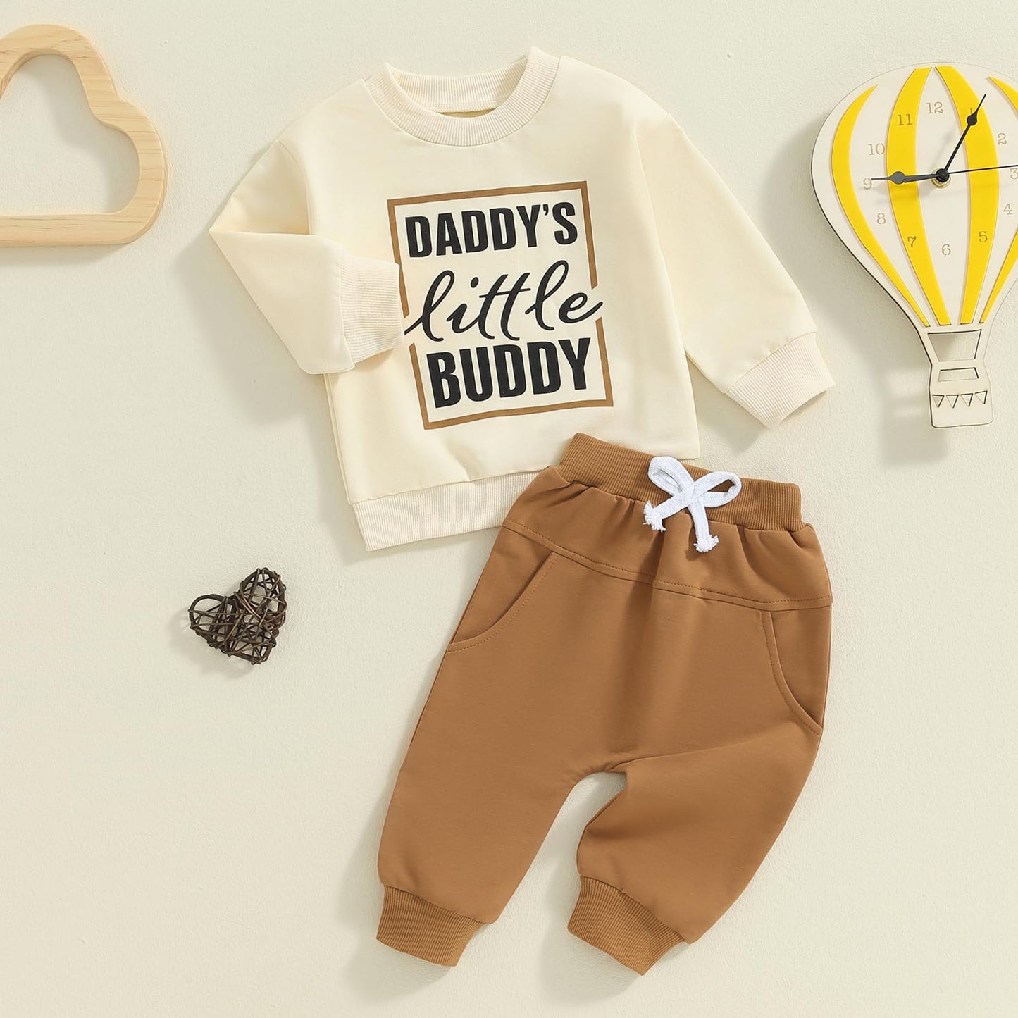 Toddler Baby Boy Fall Clothes Letter Print Long Sleeve Sweatshirt Elastic Pants Cute Kids Winter Outfits
