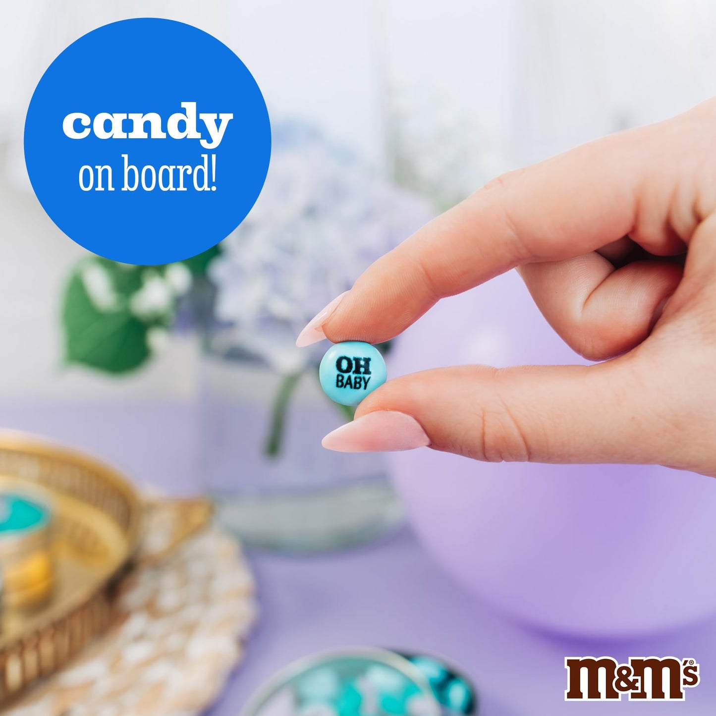M&M'S World It's A Boy Milk Chocolate Candy 2lb Bag with White and Blue M&M'S for Baby Boy Showers Gender Reveal Parties and Baby Celebration Favors