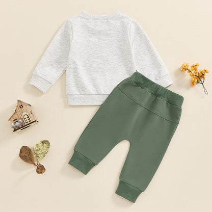 MA&BABY Toddler Boys Clothes Dinosaur Print 6 12 18 24 Months 3T 4T Outfits Long Sleeve Pullover Jogger Pant 2PC Sets