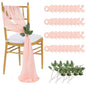 QueenDream Light Blue Sashes Chair Aisle Decorations: 24 Pack Baby Shower Chair Cover 8FT Long Tulle Draping Fabric Wedding Reception Church