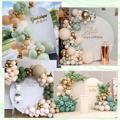 Pink White Balloon Arch Kit, Double Stuffed Pastel Pink Ivory White Balloon Garland, Baby Pink Cream White Balloons with 3pcs 18Inch Clear Balloons for Girls Birthday Baby Shower Party Decorations