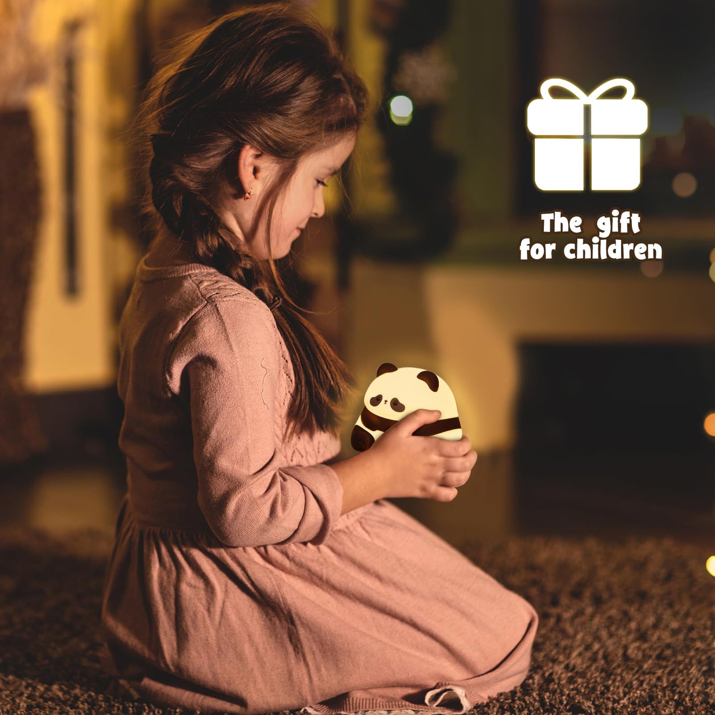 Night Light,LED Silicone Material, 3 Levels of Warm Light, Cute Animal Night Lamp for Kid's Room Decor and Breastfeeding Nursery, Squishy Novelty Bedside Lamp for Boys Girls Baby Children