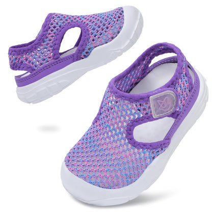 LeIsfIt Toddler Sandals Boys Girls Wide Sandals Kids Water Sandals Barefoot Water Shoes for Beach Swim Lightweight Closed Toe Summer Sandals