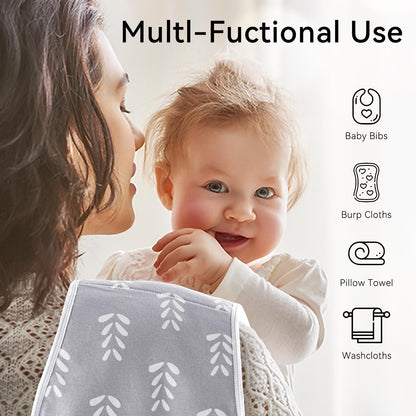 Yoofoss Baby Burp Cloths 5 Pack Burping Cloths for Babies Boys Girls Large 21''X10'' Extra Soft and Absorbent Flowers