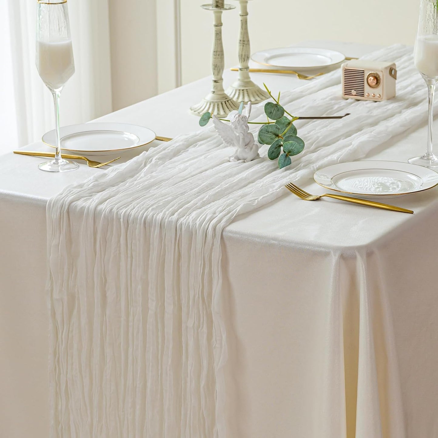 Light Pink Cheesecloth Table Runner 10ft Boho Rustic Gauze Cheese Cloth Spring Decor for Wedding Party Bridal Baby Shower Birthday Table Decorations