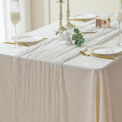 Light Pink Cheesecloth Table Runner 10ft Boho Rustic Gauze Cheese Cloth Spring Decor for Wedding Party Bridal Baby Shower Birthday Table Decorations