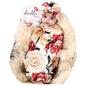 Galabloomer Newborn Receiving Blanket Headband Set Baby Flower Swaddle (vintage flower)