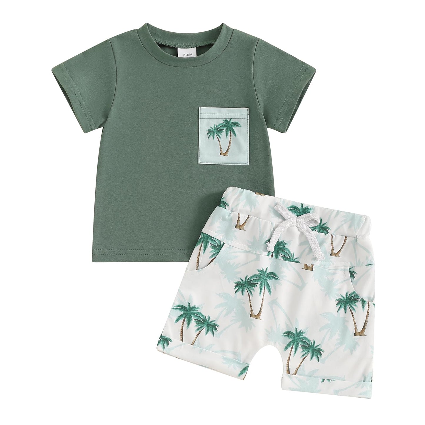 Toddler Baby Boy Summer Outfits Short Sleeve Embroidered T Shirt Tees + Striped/Plaid Shorts Infant Clothes Set