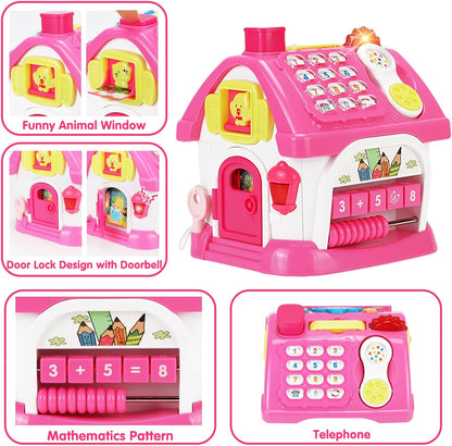 Toys for 1+ Year Old Girl Gifts: Montessori Musical Toddler Toys Age 1-2 - 8-in-1 Multi-Functional House Educational Baby Toys 6-12 12-18 Months - First Birthday Gift for 1 2 Year Old Girls Boys Kids