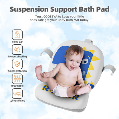 Collapsible Baby Bathtub for Newborn, Foldable Baby Bath Tub with Thermometer & Soft Floating Cushion & Drain Hole, Portable Travel Infant Bath Tubs for Newborns to Toddler 0-36 Months Girl, Pink