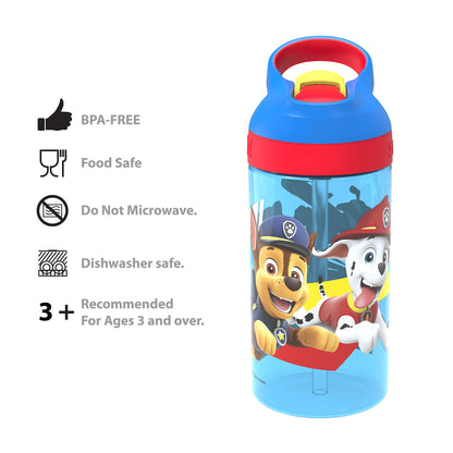 Zak Designs 5-Piece Dinnerware Set, Baby Shark - Durable Plastic & Stainless Steel - Includes Water Bottle, 8-Inch Plate, 6-Inch Bowl, Fork & Spoon - Suitable for Kids Ages 3+