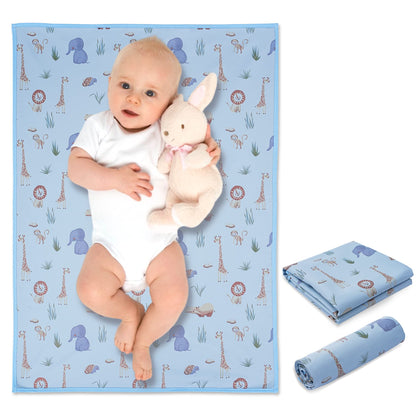 Vegan Leather Baby Changing Mat - Wipeable Portable Changing Pad, Foldable Travel Changing Mat for Baby, Newborns Toddlers Shower Gifts (Flower,20"*28")