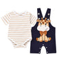Baby Boy Clothes Newborn Outfits Stripe Romper Infant Cartoon Overall Adjustable Suspender Pants Set 0-18 Months