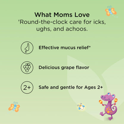 Hyland's Kids Nighttime Organic Cough Syrup and Immune Support with Agave, Elderberry and Pomegranate, Soothes Cough, and Supports Immunity, 4 Fl. Oz.