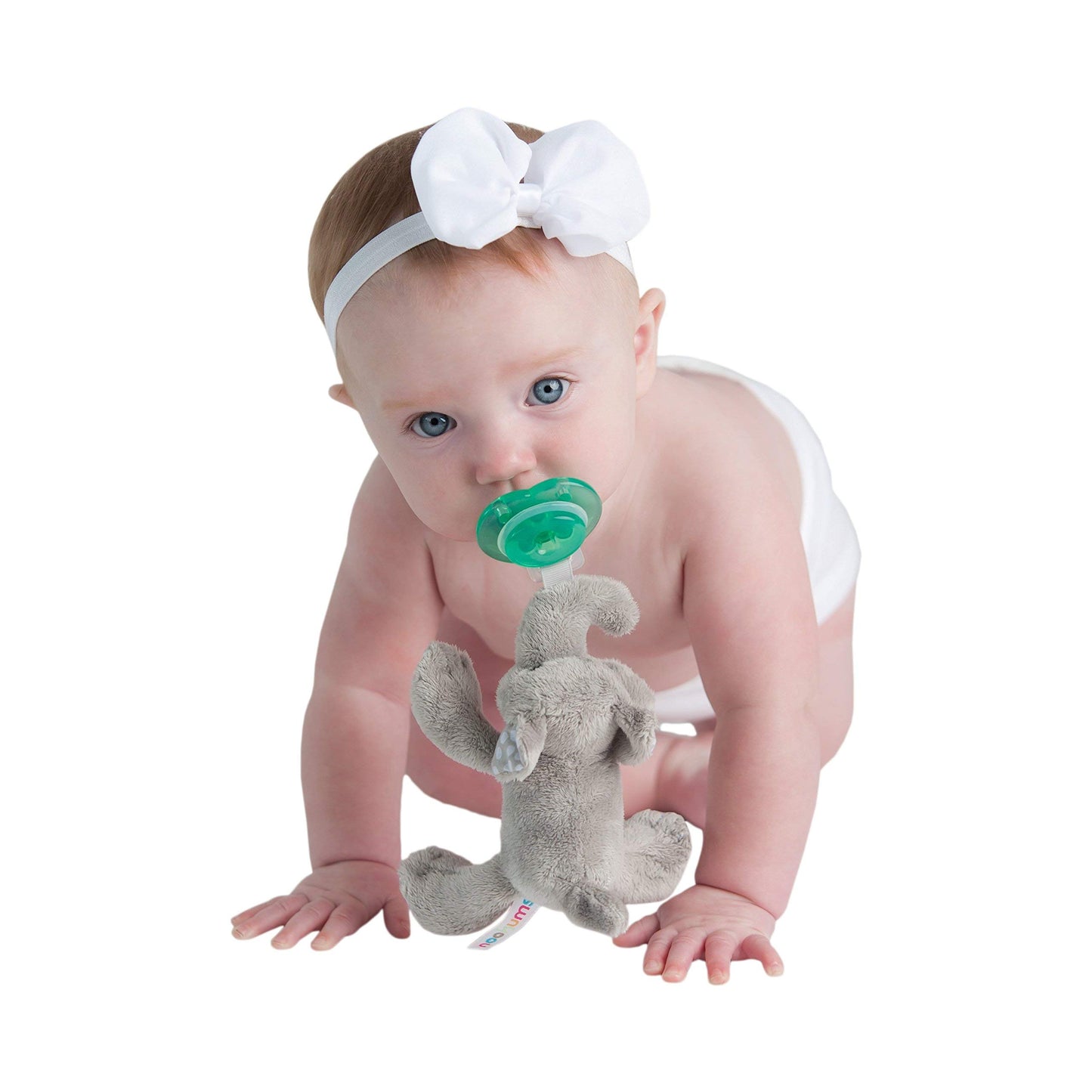 Nookums Paci-Plushies Buddies - Alligator Pacifier Holder - Adapts to Name Brand Pacifiers, Suitable for All Ages, Plush Toy Includes Detachable Pacifier