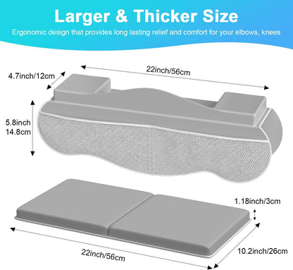 Baby Bath Kneeler and Elbow Rest Pad Set: Bathtub Elbow Rest with Silicone & Water Baffle Design -Easy to Clean & Gifts for New Parents