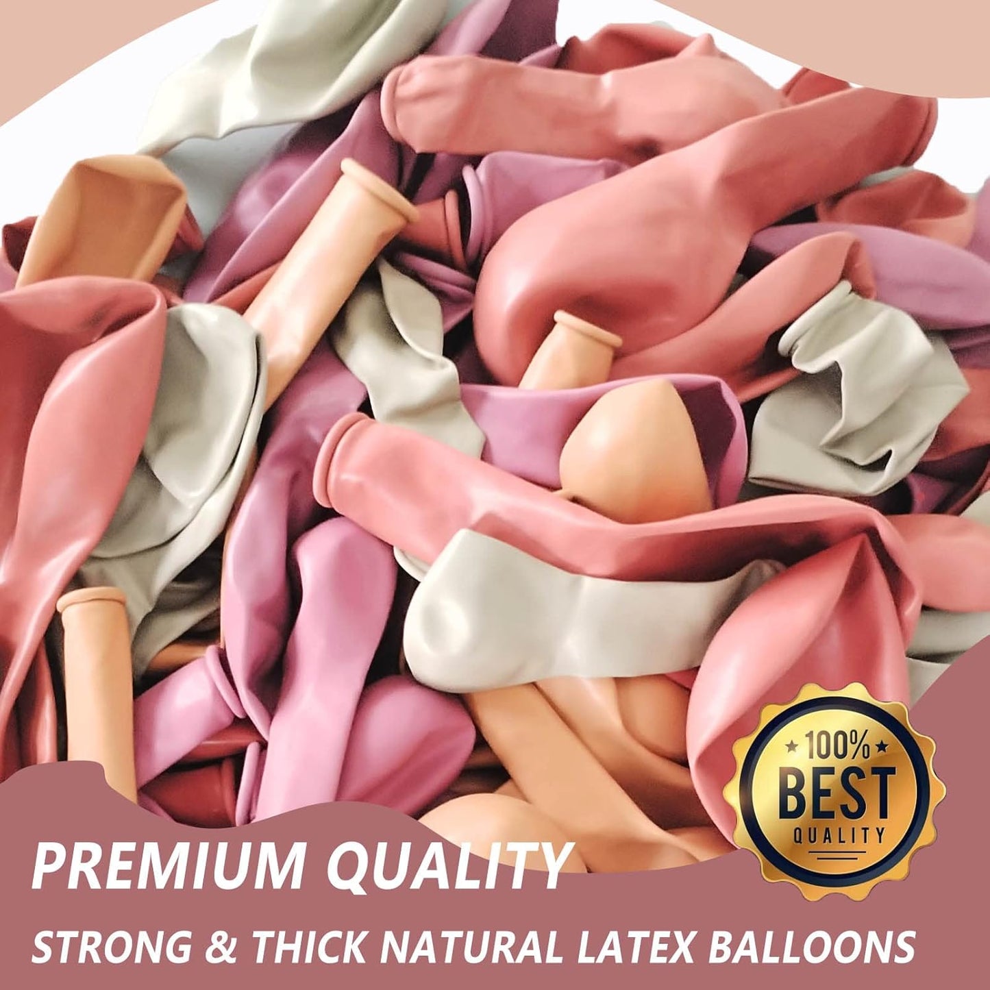 18Inch Boho Dusty Rose Pink Nude Mauve Neutral Brown Ivory White Balloons Balloon Arch Garland Kit, Baby Shower Balloons Girls, Boho Birthday Wedding Baby Shower Party Decorations for Girl