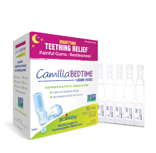Boiron Camilia Teething Drops for Daytime and Nighttime Relief of Painful or Swollen Gums and Irritability in Babies - 30 Count