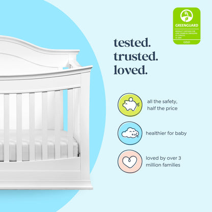 DaVinci Meadow 4-in-1 Convertible Crib in White, Greenguard Gold Certified