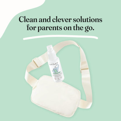 Littley Pacifier & Teether Cleaner with Hypochlorous Acid, Non-Toxic & Alcohol-Free, Gentle Formula for Cleaning Baby & Toddler Essentials, 2oz Travel-Size Spray Bottle