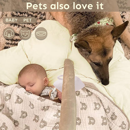 5-in-1 Thick & Plush Baby Play Gym, Baby Play Mats for Floor, Tummy Time Mat with 6 Toys, Cat Bed, Dog Bed, Convertible Stage-Based Developmental from Baby to Toddler, Ball Pit, Pet Cushion Cloudico