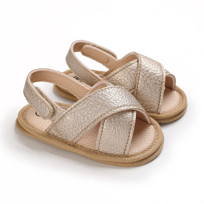 SOFMUO Baby Girls Sandals Premium Soft Sole Infant Indoor Flat Newborn Slippers Lightweight Comfort Toddler Summer Princess Dress Shoes