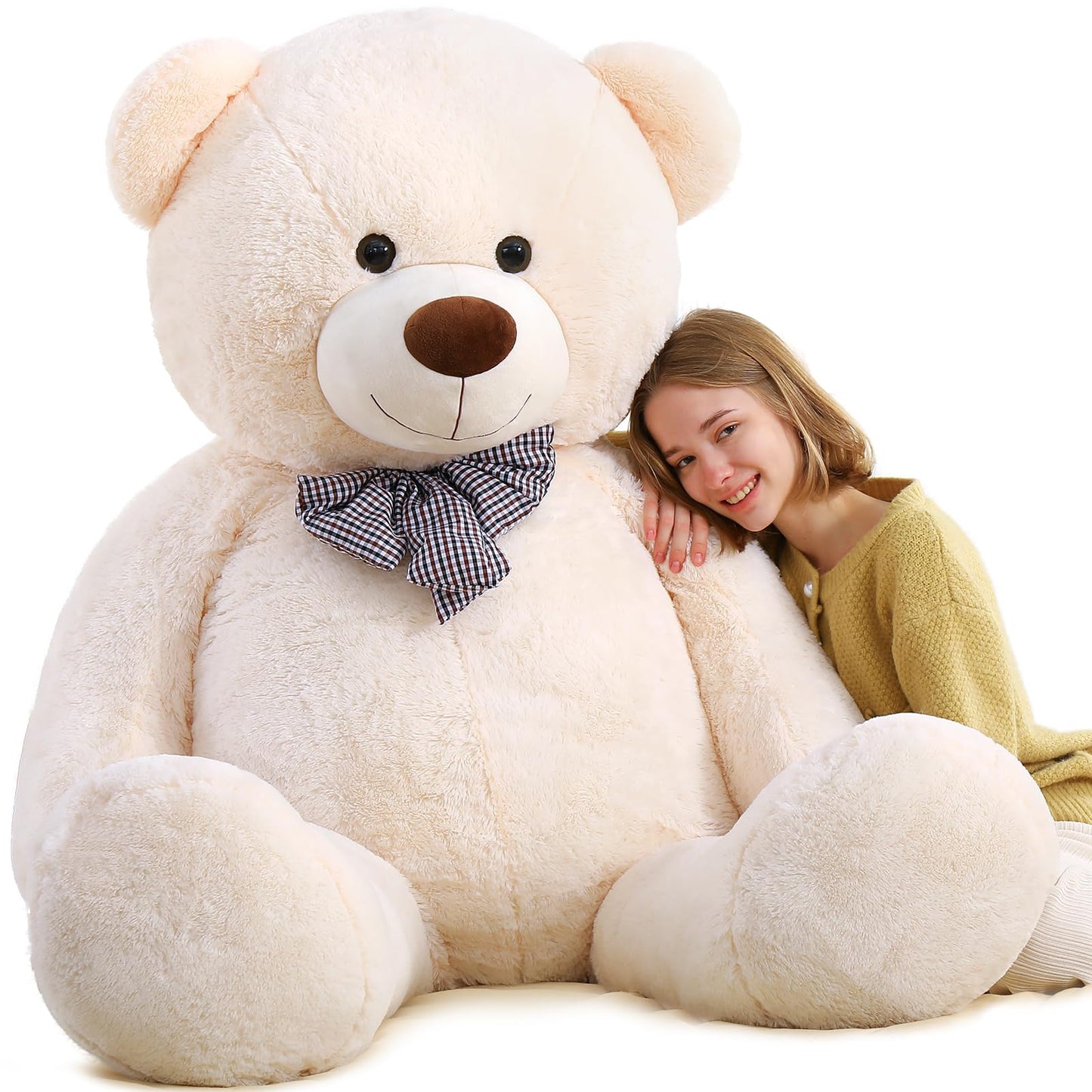 51 inch Big Teddy Bear Cute Giant Stuffed Animals Soft Plush Toy for Girlfriend Kids for Birthday Christmas Valentine's Day