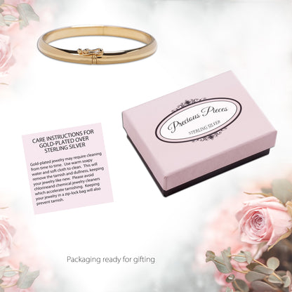 Personalized 14K Gold-Plated Baby Bangle Bracelet Gift for Infant, Toddler, Kids, Teens or Women Bracelet, Custom Jewelry with Engraved Name