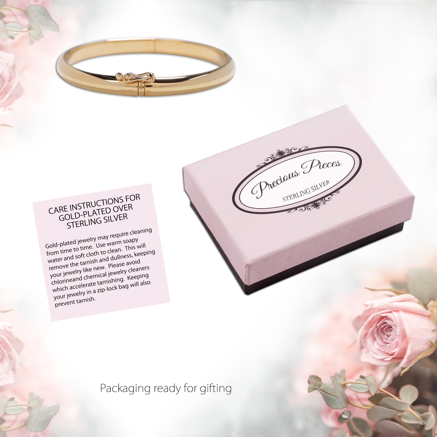 Personalized 14K Gold-Plated Baby Bangle Bracelet Gift for Infant, Toddler, Kids, Teens or Women Bracelet, Custom Jewelry with Engraved Name