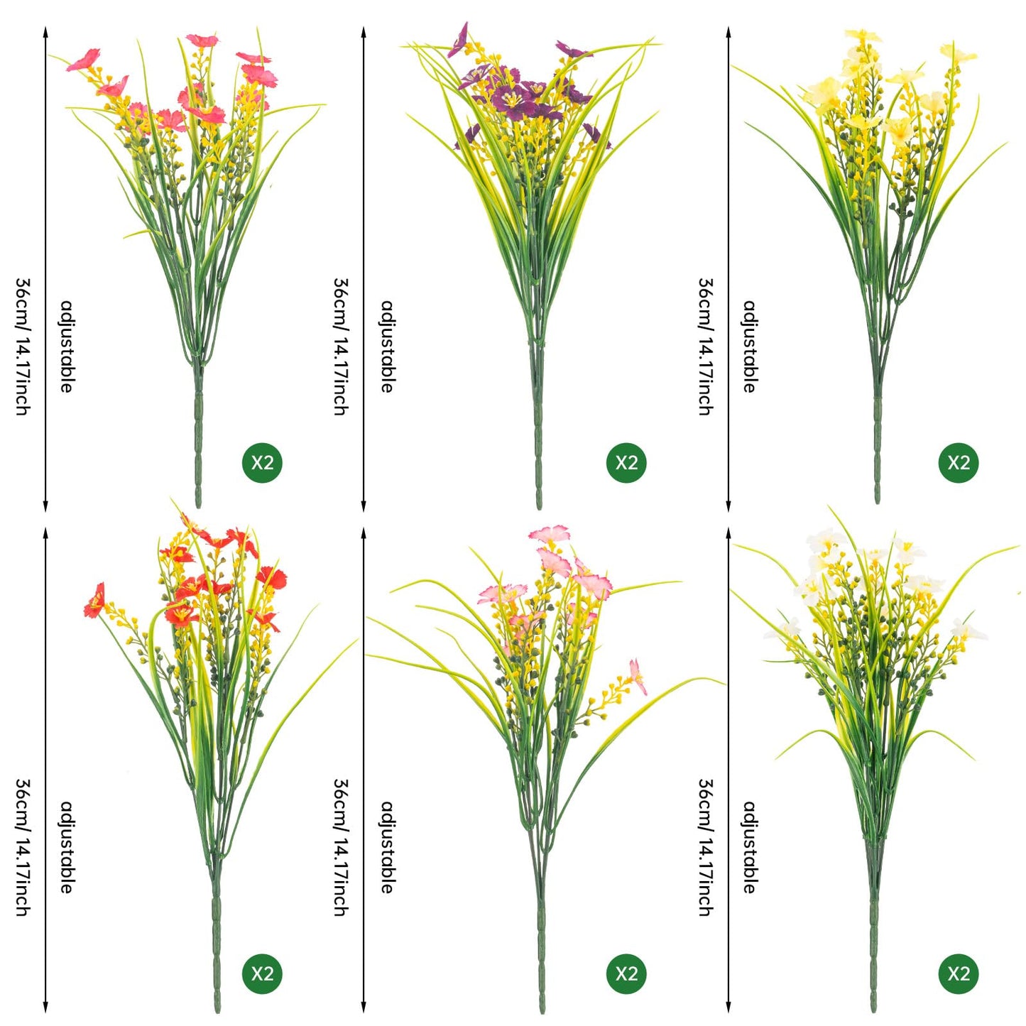 12 Bundles Artificial Flowers Outdoor UV Resistant Fake Plastic Plants Indoor Outside Hanging Plants Garden Porch Window Box Home Wedding Farmhouse Festive Shrub Decor (Pink)