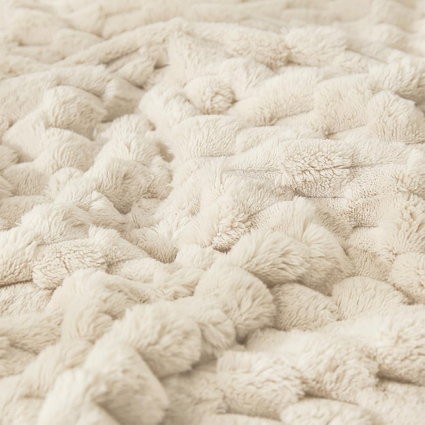 HOMRITAR Baby Blanket for Boys or Girls 3D Jacquard Fluffy Fuzzy Soft Warm Cozy Flannel Fleece Warm Blanket for Nursery, Stroller Toddler Bedding (30 x 40 Inch, Blue)