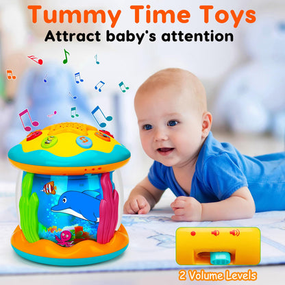 Baby Musical Toys 0-6 6-12 Months Rotating Projector Light Up Infant Tummy Time Toys 0-3-6 Months Sensory Toddler Toy Age 1-2-4 New Birthday Gifts for 1 Year Old Girl Boy Learning &Education Toy
